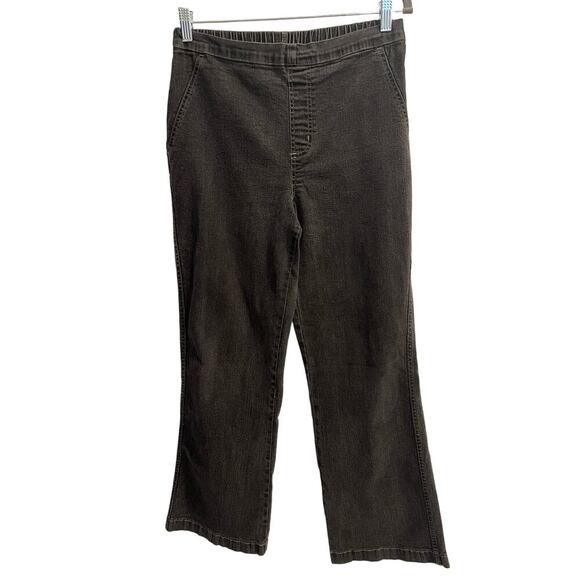 Soft Surroundings Size Petite Medium Black Pull On Wide Leg Jeans - Picture 1 of 4